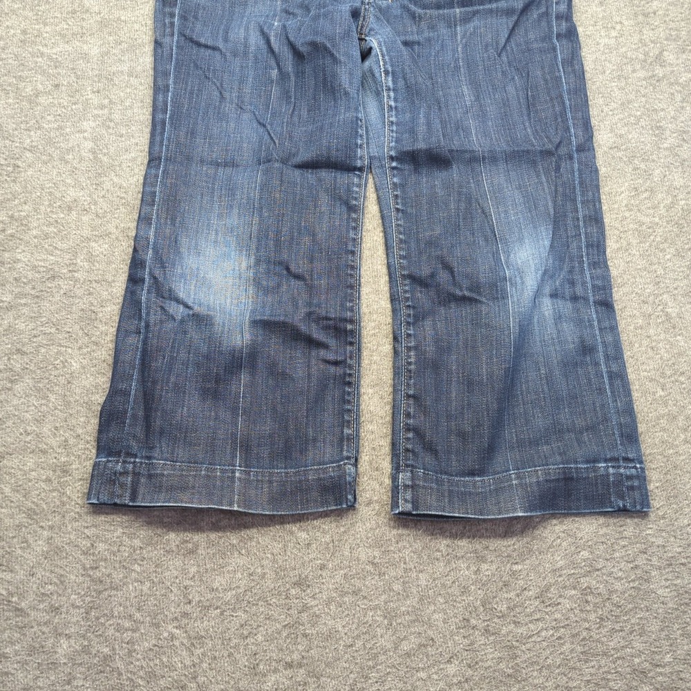 7 for all Mankind Jeans Womens 31‎ Blue Dojo Capri Casual Boho - Picture 3 of 13
